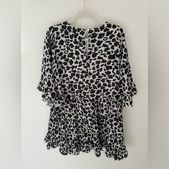 Caramela Leopard Print Ruffle Shift Dress – Size S - Picture 3 of 11